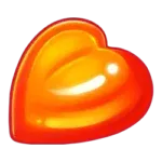 Sugar Rush hjerte slik symbol i spilleautomat